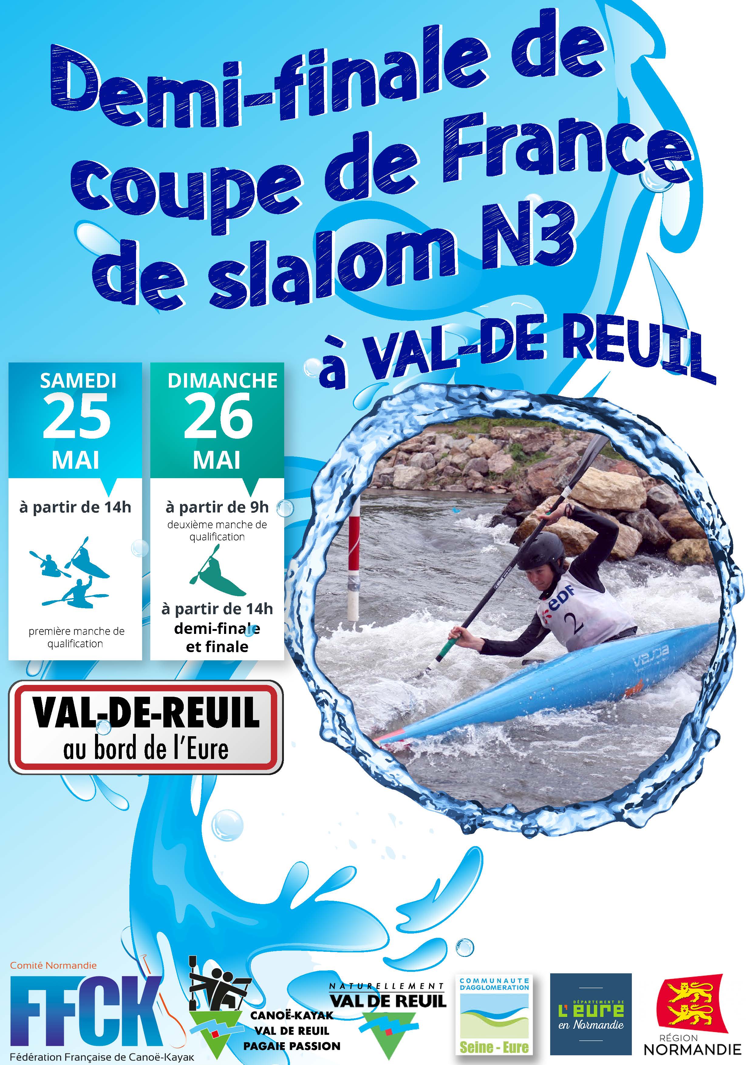 CRNCK Slalom 1/2 Finale Coupe de France National 3 à Val de Reuil (27)